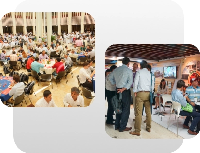Espacios de socialización y negocios en el Congreso Nacional de Cultivadores de Palma, facilitando el encuentro y la creación de contactos entre los actores del sector.