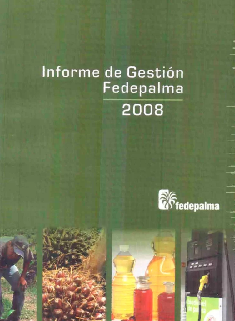 Portada del 'Informe de Gestión Fedepalma 2008'