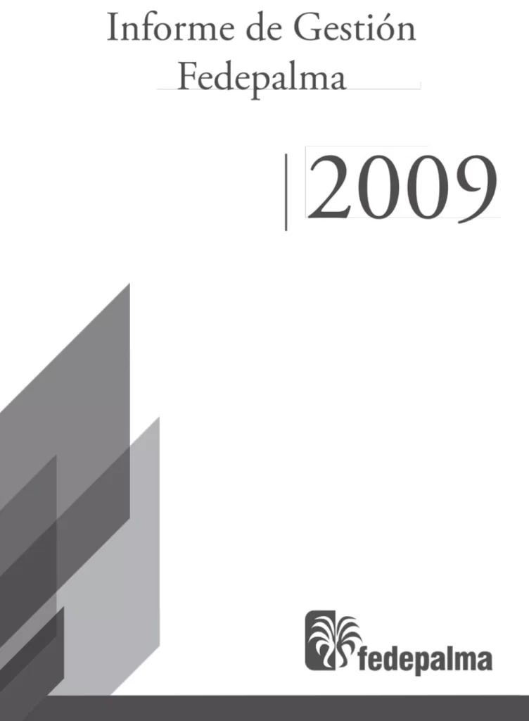 Portada del 'Informe de Gestión Fedepalma 2009'