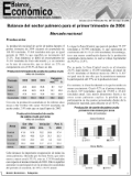 Página del 'Balance Económico' con el título 'Balance del sector palmero para el primer trimestre de 2004'