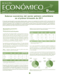 Página del Boletín Económico de Fedepalma con el título 'Balance económico del sector palmero colombiano en el primer trimestre de 2011'
