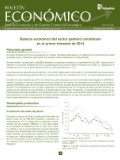 Portada del Boletín Económico sobre el balance del sector palmero colombiano en el primer trimestre de 2014