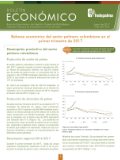 Primera página del 'Boletín Económico' de Cenipalma, con el título 'Balance económico del sector palmero colombiano en el primer trimestre de 2017
