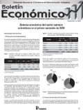Portada del Boletín Económico de Fedepalma con el título 'Balance económico del sector palmero colombiano en el primer semestre de 2009'