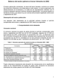 Página del reporte 'Balance del sector palmero al tercer trimestre de 2002', con tablas sobre el comportamiento de la demanda y producción.