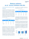 Página de reporte económico con el título 'Balance palmero en el tercer trimestre del año 2003