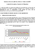 Documento de análisis sobre el balance del sector petrolero colombiano, con un gráfico de la producción de crudo, correspondiente al primer trimestre de 2007."