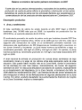 Página de un documento que contiene el texto del subtítulo 'Desempeño productivo' y la sección '1. Área y rendimiento'