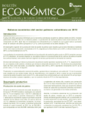 Página del Boletín Económico de Fedepalma con el título 'Balance económico del sector palmero colombiano en 2015'.
