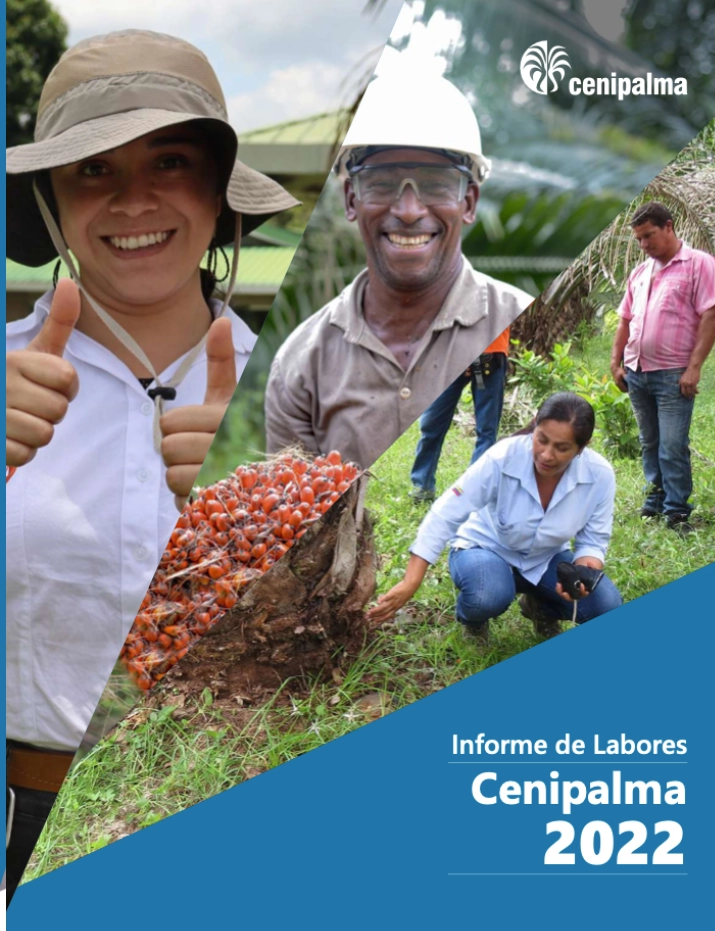 Portada del 'Informe de Labores Cenipalma 2022'