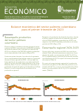 Portada del 'Boletín Económico' de Cenipalma, con el título 'Balance económico del sector palmero colombiano para el primer trimestre de 2023