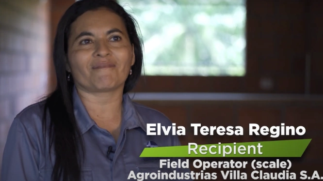 Elvia Teresa Regino, Operadora de Campo (báscula) de Agroindustrias Villa Claudia S.A.