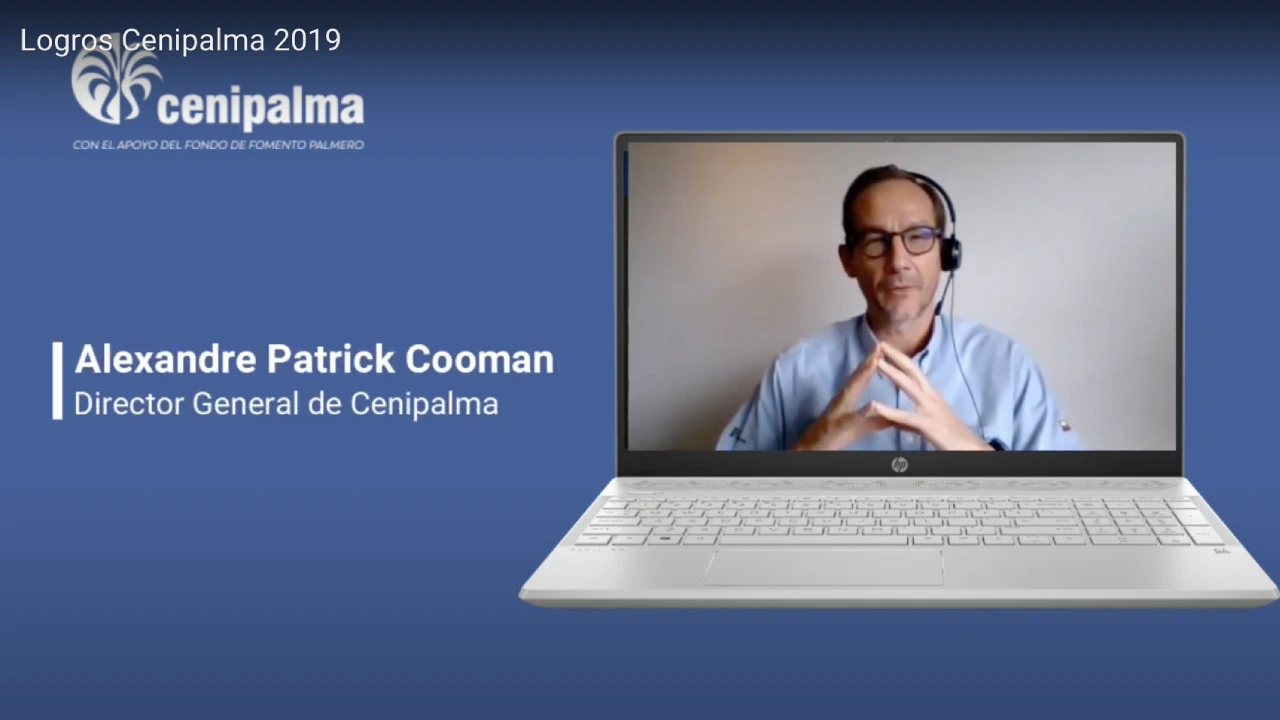 Alexandre Patrick Cooman, Director General de Cenipalma, dando una presentación virtual.