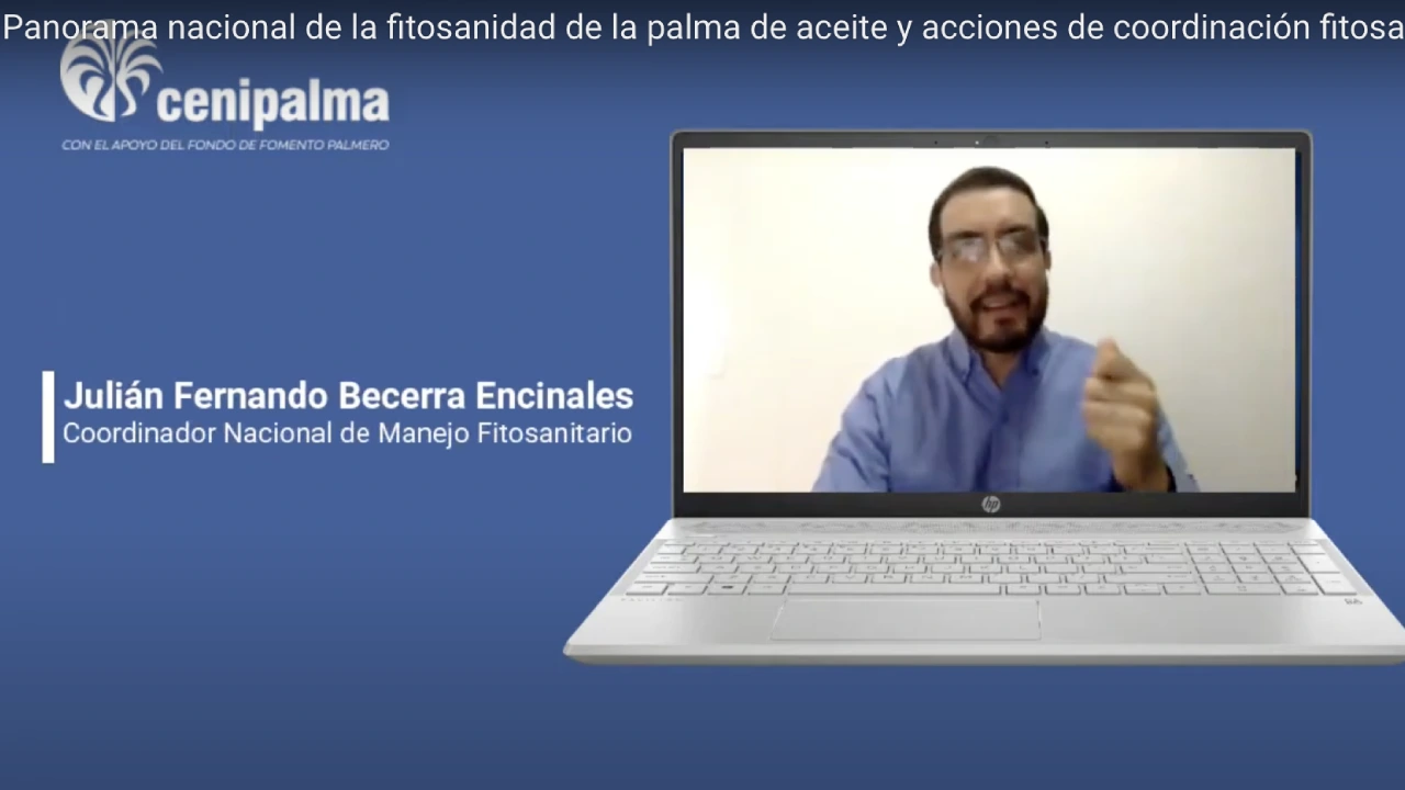 Julián Fernando Becerra Encinales, Coordinador Nacional de Manejo Fitosanitario, en videollamada